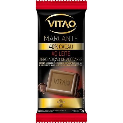 Chocolate Vitao Zero 40% Cacau Ao Leite 70g