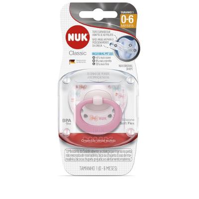 Chupeta Nuk Classic Rosa 0 A 6 Meses Com 1 Unidade