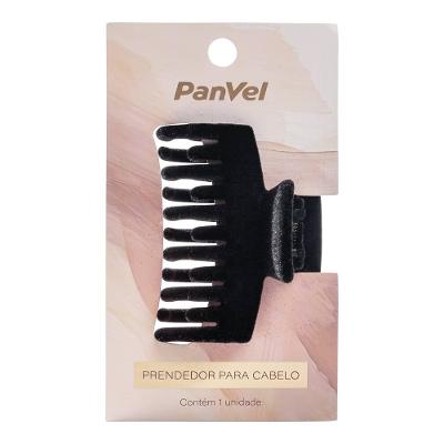 Piranha De Cabelo Plástico Médio Panvel New Classic Iconic Edition Preto Flocado