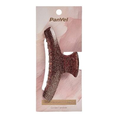 Piranha De Cabelo Acrílico Média Panvel New Classic Iconic Edition Glitter Marrom
