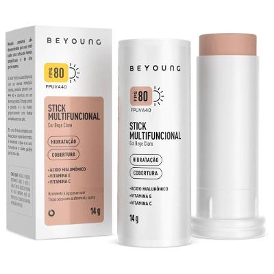 Protetor Solar Facial Stick Multifuncional Beyoung Bege Claro Fps80 14g