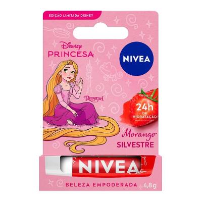 Hidratante Labial Nivea Morango Silvestre Edição Limitada Rapunzel Disney Princesas 4,8g