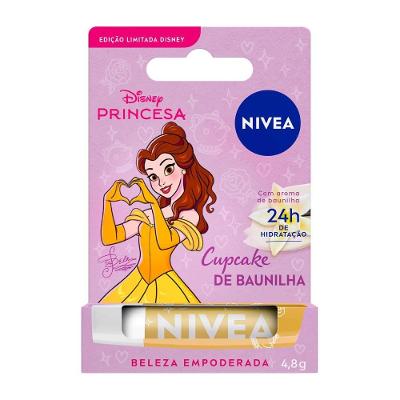 Hidratante Labial Nivea Cupcake De Baunilha Edição Limitada Bela Disney Princesas 4,8g
