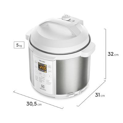 Panela de Pressão Elétrica Electrolux por Rita Lobo 6L Branca Experience Digital (PCC21)