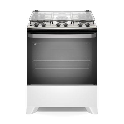 Fogão 5 bocas Electrolux Branco Efficient com Mesa Inox, PerfectCook e VaporBake (FE5IB)