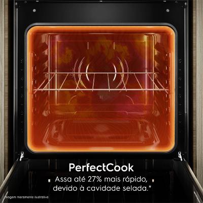 Fogão 4 bocas Electrolux Preto Efficient Mesa de Vidro, PerfectCook e Tripla Chama (FE4GP)