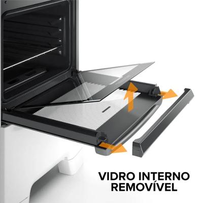 Fogão 4 Bocas Continental Branco Automático com TOPLimpaFácil (FC4IB) Premium
