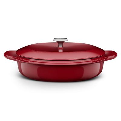 Panela Wok de Ferro Fundido Esmaltado Electrolux Expert 30cm Vermelha