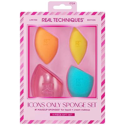 Real Techniques Icons Only Sponge Kit com 3 Esponjas Miracle e 1 Estojo