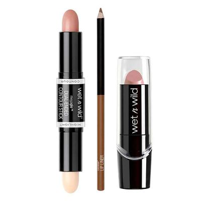 wet n wild Kit - Lápis Delineador Labial + Bastão de Contorno + Batom Cremoso