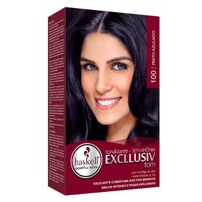 Haskell Tons Pretos Kit – Tonalizante + Tratamento pós + Emulsão + Luvas + Folheto