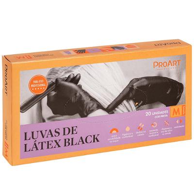 Luvas de Látex Proart Black - 20 Unidades
