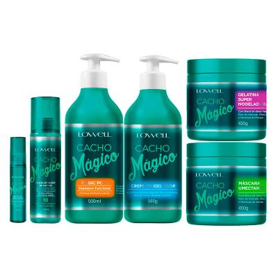 Lowell Cacho Mágico Kit: Creme + Fluído + Gelatina + Oil + Máscara + Shampoo