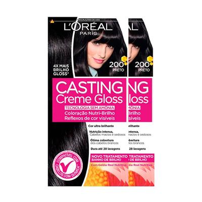 L'Oréal Paris Coloração Casting Creme Gloss Kit - 200 Preto
