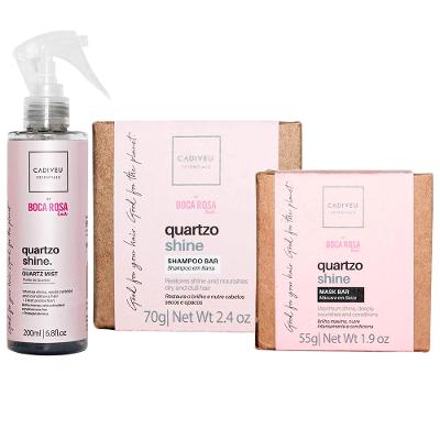 Cadiveu Professional Quartzo Shine by Boca Rosa Hair - Kit Shampoo Em Barra + Máscara Em Barra + Fluido