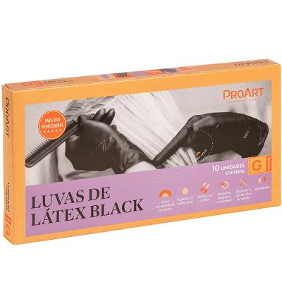 Luvas de Látex Proart Black - 10 Unidades