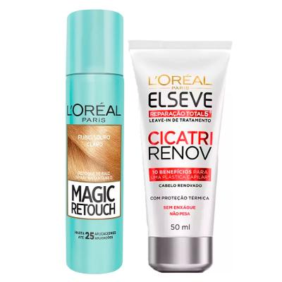 L'Oréal Paris Magic Retouch + Cicatri Renov Kit - Leave-In + Corretivo Capilar Louro Claro