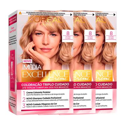 L'Oréal Paris Coloração Imédia Excellence Kit - 8 Louro Claro