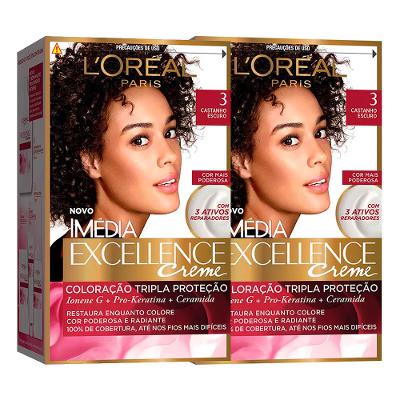 L'Oréal Paris Coloração Imédia Excellence  3 Cast. Escuro Kit - 2 Unidades