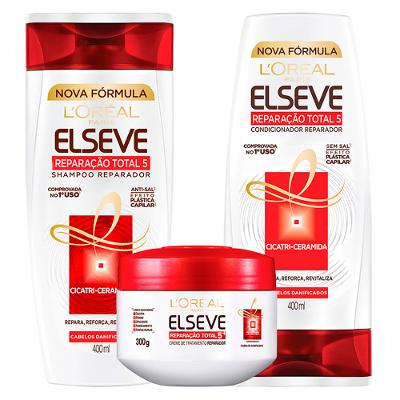 Kit Shampoo + Condicionador + Tratamento L'Oréal Paris Elseve Reparação Total 5+