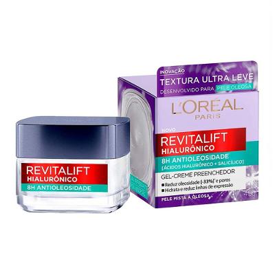 Gel Creme Hidratante Facial Antioleosidade L'Oréal Paris Revitalif Hialurônico