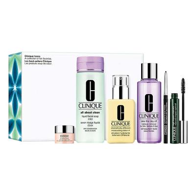 Clinique Icons Kit - Sabonete Facial + Hidratante + Demaquilante + Gel-creme Olhos + Máscara de Cílios + Delineador
