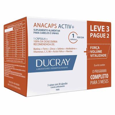 Kit Anacaps Activ+ Ducray - Suplemento Antiqueda Capilar