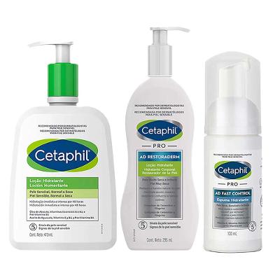 Cetaphil Kit – Hidratante Pro AD + Espuma Hidratante + Loção Hidratante