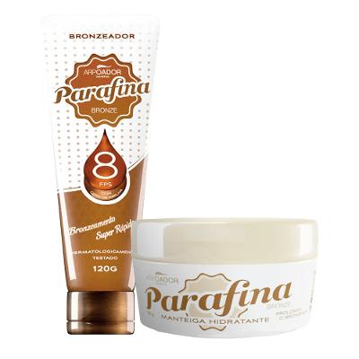 Parafina Bronze Kit – Bronzeador FPS8 120g + Manteiga Corporal Hidratante 120g + Necessaire + Toalhinha