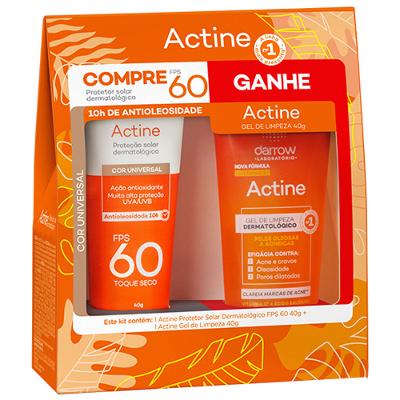 Darrow Actine Kit – Protetor Solar Facial com Cor FPS60 + Gel de Limpeza Facial