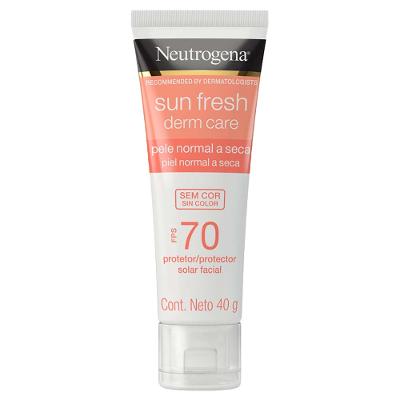 Protetor Solar Facial Neutrogena Sun Fresh Derm Care FPS70 – Pele Normal a Seca