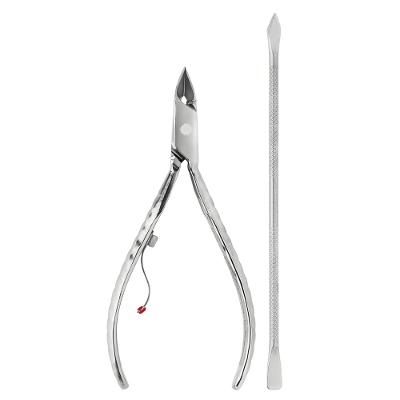 Alicate Inox para Cuticula 778-E + Espátula Dupla 371C Mundial - Kit