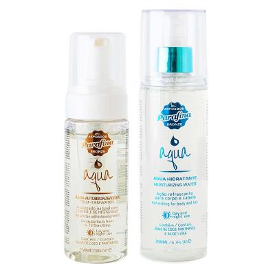 Parafina Bronze Kit – Água Autobronzeadora 150ml + Água Hidratante Corpo e Cabelo 200ml + Necessaire Aqua