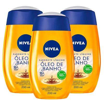 NIVEA Kit com 3 Sabonetes Líquidos Óleo de Banho