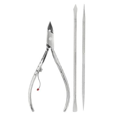 Alicate Inox para Cuticula 778-Ep + Espátula Dupla 371C + Palito 375-C Mundial - Kit