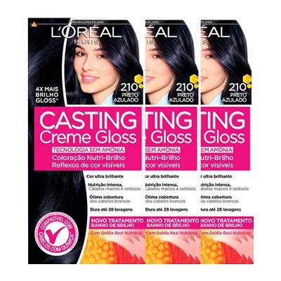 L'Oréal Paris Coloração Casting Creme Gloss Kit - 210 Preto Azulado