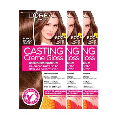 L'Oréal Paris Coloração Casting Creme Gloss Kit - 600 Louro Escuro