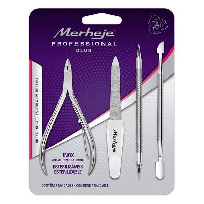 Merheje Manicure Profissional Kit – Alicate + Lima + Palito + Espátula