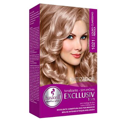 Haskell Tons claros Kit – Tonalizante + Tratamento pós + Emulsão + Luvas + Folheto