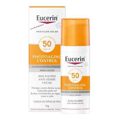 Protetor Solar Facial Eucerin - Sun Fluido Anti-Idade Creme Facial FPS50