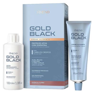 Amend Gold Black Flores Kit - Creme Alisante + Loção