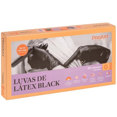 Luvas de Látex Proart Black - 20 Unidades