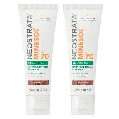 Neostrata Minesol Oil Control Kit com 2 Unidades – Protetor Solar Facial com Cor FPS70 – Negra 40g