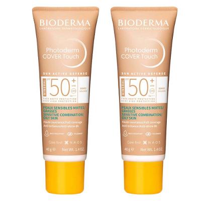 Bioderma Photoderm Cover Touch Kit com 2 Unidades – Protetor Solar Facial com Cor FPS50+ – Médio 40ml
