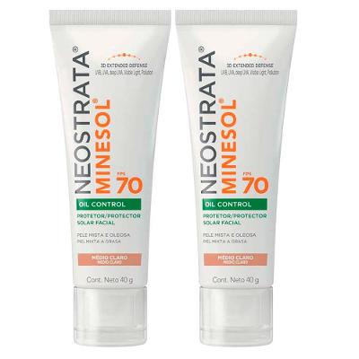 Neostrata Minesol Oil Control Kit com 2 Unidades – Protetor Solar Facial com Cor FPS70 – Médio Claro 40g