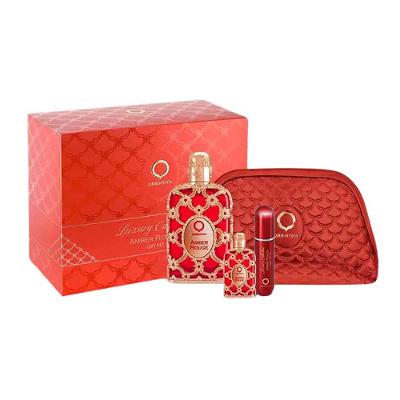 Coffret Amber Rouge Orientica Kit  Perfume Árabe Feminino EDP + Travel Size + Aromatizador + Nécessaire