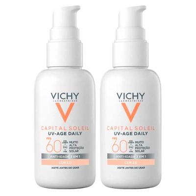 Vichy UV-Age Daily Kit com 2 Unidades – Protetor Solar Facial com Cor FPS60 – 2.0