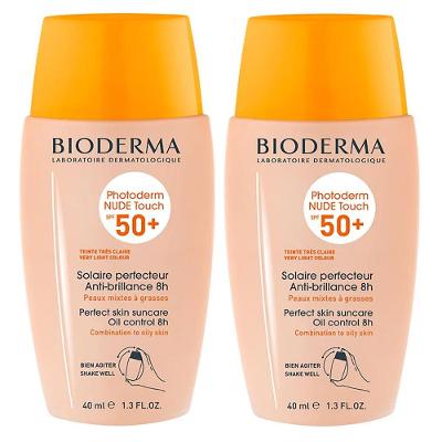Bioderma Photoderm Nude Touch Kit com 2 Unidades – Protetor Solar com Cor FPS50+ - Muito Claro 40ml