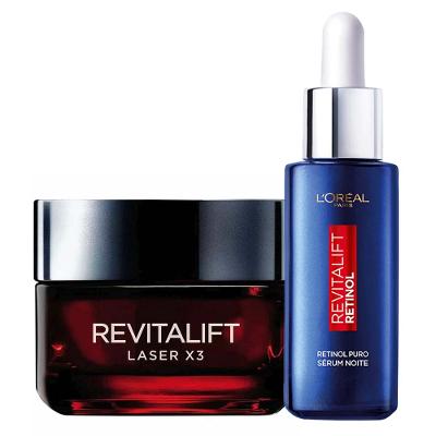 L’Oréal Paris Revitalift Kit – Sérum Facial Antirrugas Noturno Retinol 30ml + Creme Anti-Idade Laser X3 50ml