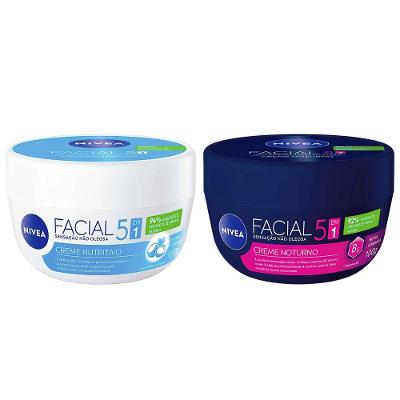 NIVEA Kit – Creme Hidratante Facial Nutritivo 100g + Noturno 100g